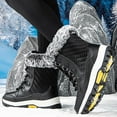 thumbnail image 5 of Miluxas Women's Snow Boots Waterproof Winter Boot Clearance Walking Comfortable Hiking Outdoor Lace-Up Booties Lined Mid Calf Warm Shoes Black 7.5(38), 5 of 5