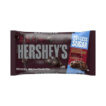 HERSHEY'S, SPECIAL DARK Mildly Sweet Chocolate Baking Chips, Gluten Free, Aspartame Free, 10 oz, Bag