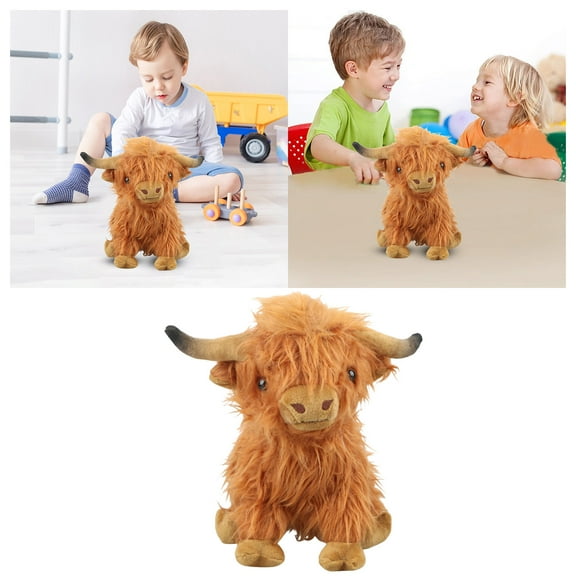 Highland Cows Plush Toys Cute Farm Stuffed Animal Dolls Perfect Christmas Birthday Gifts For Adults Kids Boys And Girls （13.8x5.1x5.9 in）