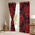 thumbnail image 3 of jejeloiu Cartoon Bowtie Bow Black Out Curtains,Ancient Damask Jacquard Curtains Pack of 2 (42x63 Each),Red Victorian Baroque Bedroom Curtains For Kids,Microfiber Bedroom Decor, 3 of 6