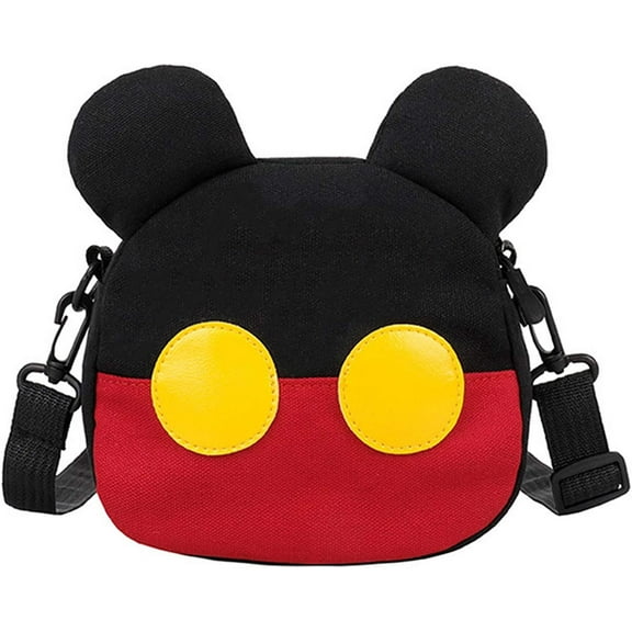 YOUI-GIFTS Kids Toddlers Canvas Crossbody Bag Cartoon Bow Shoulder Handbag with Cute Mouse Ear for Boys Girls