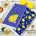 thumbnail image 4 of 2Pcs Lemon Kitchen Towel Blue Plaid Dish Towels 18 x 26 Inch Summer Gingham Hand Drying Tea Towel for Cooking Baking Cleaning, 4 of 6