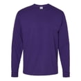 thumbnail image 5 of Hanes Essential-T Men's Long Sleeve T-Shirt, Crewneck, Classic Fit Cotton Tee, Athletic Purple, XL, 5 of 6