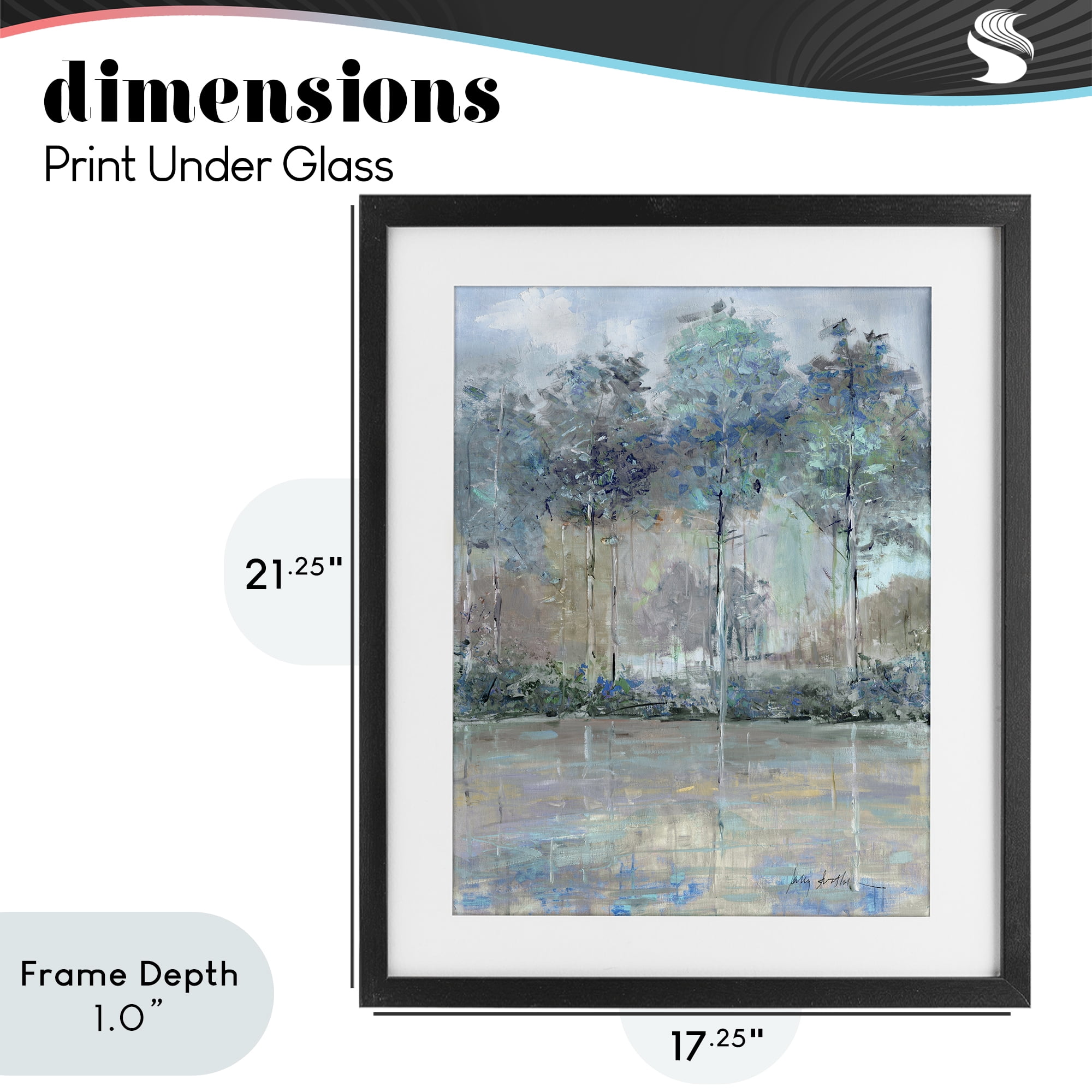 Stupell Industries Subdued Expression of Trees Black Framed Print Under Glass, design by Sally Swatland