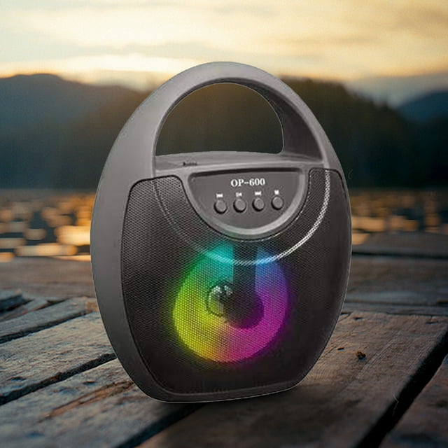 COFEST New Wireless Bluetooth Speaker, Home Desktop Portable Audio System, Outdoor Portable High Volume Subwoofer, Colorful Lighting black