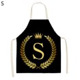 thumbnail image 1 of Cheers Cooking Apron Soft Touch Waterproof Flax Alphabet Pattern Printed Kitchen Long Bib Home Supplies, 1 of 8