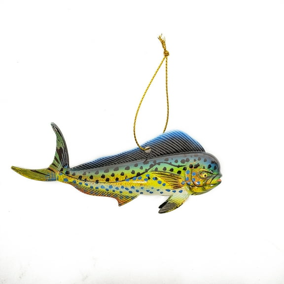 Tropical Mahi Dolphin Fish Coastal 5" Christmas Tree Ornament Hanging Nautical Holiday Decor Xmas Gift Topper