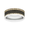 thumbnail image 3 of Mens Stainless Steel & Carbon Fiber Yellow IP Filigree Band - Mens ring, 3 of 4