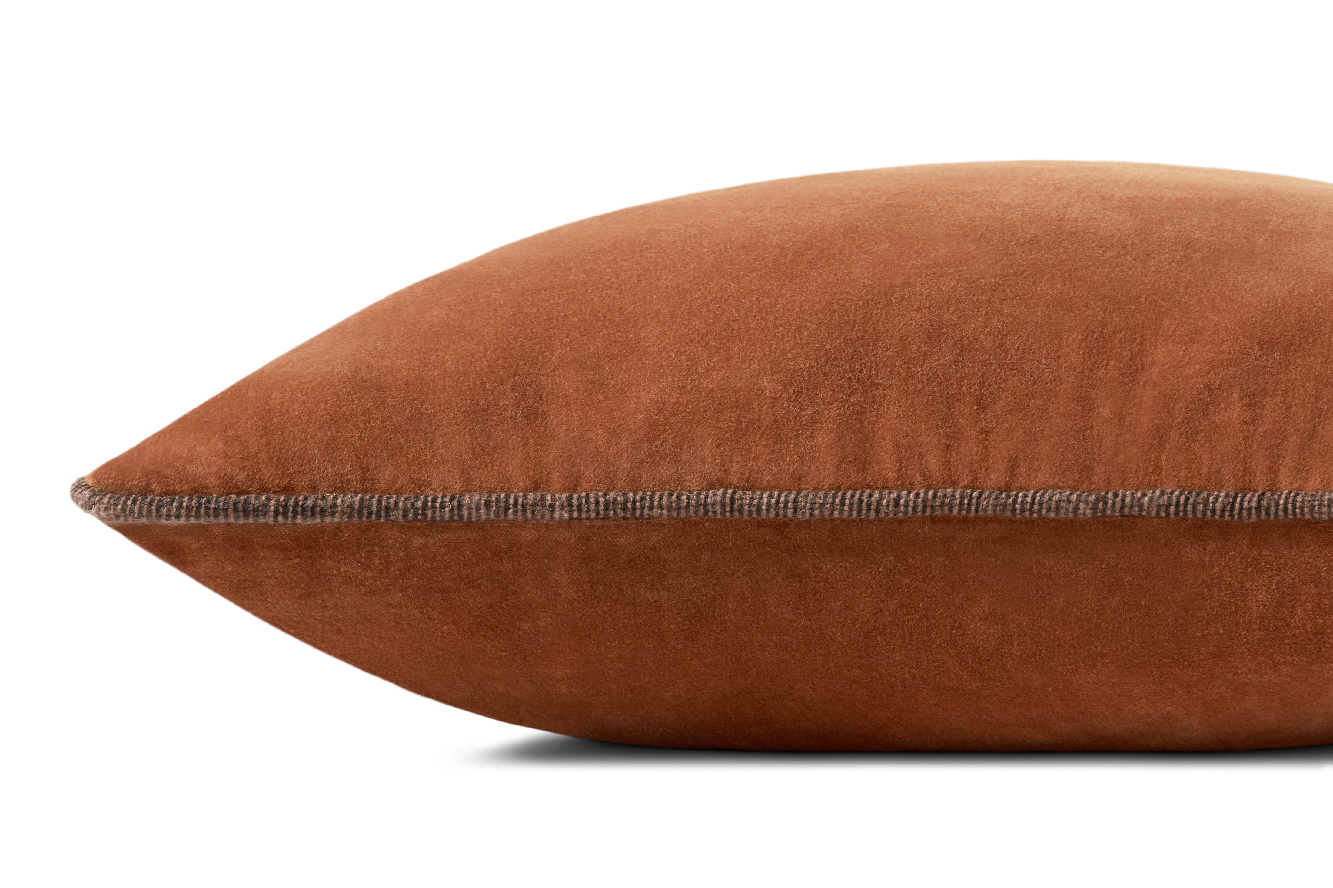 Chris Loves Julia x Loloi Liza Rust 18'' x 18'' Decorative Pillow