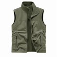 thumbnail image 5 of COSFO Casual Men's Vest Green Full Zip Fleece Jacket Slim Fit Sleeveless Stand Colla with Pockets Winter Jackets for Men, 5 of 5