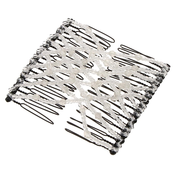 Belleza Cabello Grueso Peines de Doble Clip Accesorios para El Cabell Moños para Niñas Mujeres - Sostiene El Cabello Largo Y C Blanco Baoblaze Doble clip de peine para mujer