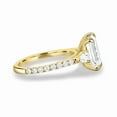 thumbnail image 3 of ESTE ORIGIN 2.00Ct Emerald Cut Moissanite Trilogy Engagement Ring – Pear Side Stones, Pavé Band, Cathedral Setting in 18K Yellow Gold for Women US 4.5, 3 of 7
