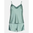 thumbnail image 6 of Joyspun Women's Lace Trim Stretch Satin Cami and Shorts Set, 2-Piece, Sizes XS-3X, 6 of 6