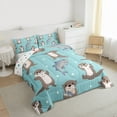 thumbnail image 3 of Manfei Cute Grey Otter 3 Pieces Queen Comforter Set for Boys Girls,Polka Dots Ultra Soft Bedding Sets,Kawaii Animal Bedding Comforter Set,Lightweight Room Decor,Reversible, 3 of 8