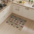 thumbnail image 2 of ODIKA 3'x5' Muted Green Auburn Geometric Tufted Washable Accent Rug Mid Century Modern Retro Circular Triangle Motif Contemporary Pet Friendly, Non-Shedding Mat for Bedside, Nursery Room, 2 of 7