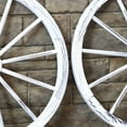 thumbnail image 4 of Sunnydaze Rustic White Fir Wood Decorative Wagon Wheel (2 Count), 4 of 6