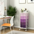 thumbnail image 6 of Kepooman Storage Cart, Mobile Shelving Unit,10 Drawer Rolling Storage Cart Organizer with 4 Universal Casters-Purple, 6 of 8