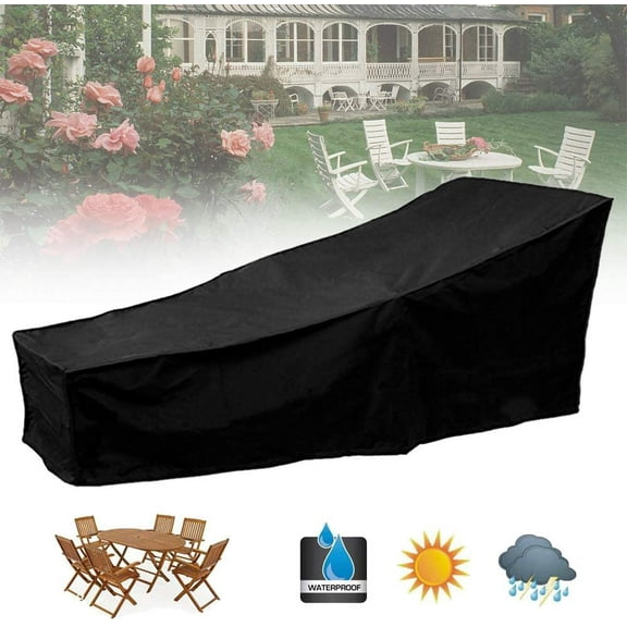 Miuline Outdoor Sunbed Cover Sun Lounger Covers Waterproof Garden Rattan Patio Furniture Protector