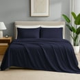 thumbnail image 3 of IR Imperial Rooms 3 Piece 1800 Series Deep Pocket Soft Microfiber Solid Bed Sheet Set for Kids, Navy Blue Twin Size, 3 of 9