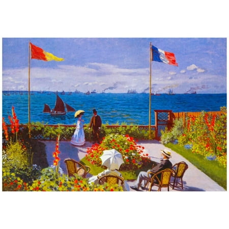 Claude Monet Garden At Sainte Adresse Art Print Poster 19x13