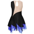 thumbnail image 4 of Traje de patinaje sobre hielo para niñas con brillantes diamantes de imitación, maillot de ballet, vestido de baile lírico con dobladillo irregular, vestido de tutú y leotardo, 4 of 5
