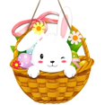 thumbnail image 1 of POINTERTECK Décorations de Porte de Pâques 11.7 "X 13.5" Easter Lapin Panier Porte Signe Pâques Porte Signe pour Mur Maison Intérieur Extérieur Printemps, 1 of 7