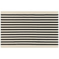 iOhouze Outdoor Rugs Black and Beige Striped Porch Rug 2x3 ft Outdoor