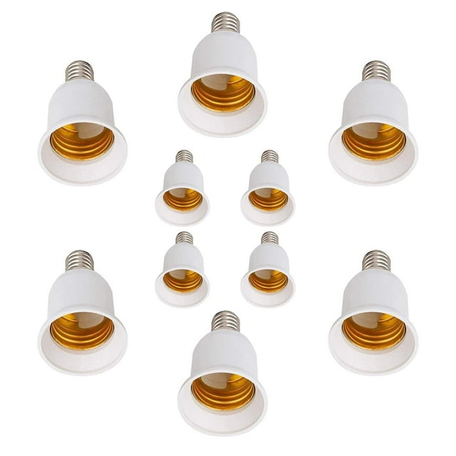 YOPTOP E12 to E26 Adapter, Chandelier Light Socket, Candelabra E12 to Medium Socket E26/E27 Converter Bulb Base Adapter Converter for Ceiling Fans, Pendant Light, Chandelier, Desk Lamp
