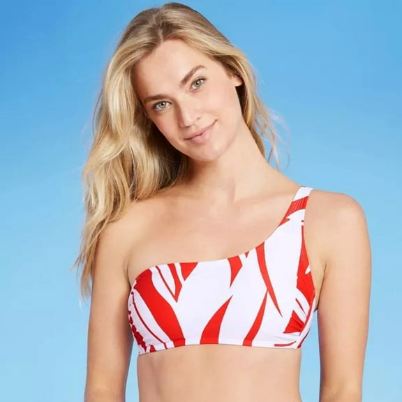 Women's One Shoulder Banana Tree Leaf Bikini Top - Kona Sol
