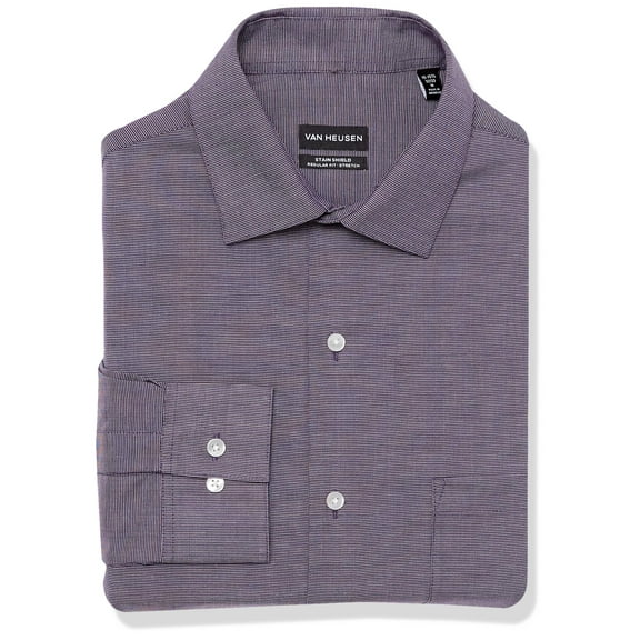 Van Heusen Mens Regular fit Dress Shirt Medium 15-15.5 34-35 Violet Purple