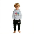 thumbnail image 6 of Kids Outfits Set 6 7 Six Seven Letter Outfits Set Comfortable Boys Dinosaur Print Hoodie And Pants Cute Outfit For Kids Playwear Two Piece Tracksuit Grey 120(5-6 Years), 6 of 8