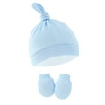 thumbnail image 4 of 3 Pack Baby Hat and Mittens Set Newborn Baby Hats Caps for Baby Boys Girls 0-6 Months, 4 of 4