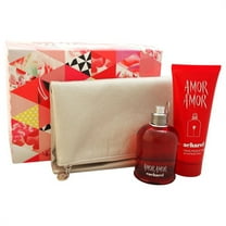 Amor Amor by Cacharel for Women - 3 Pc Gift Set 3.4oz EDT Spray, 3.4oz Body Lotion, Clutch
