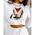 thumbnail image 5 of JINMGG Womens Plus Size Clearance $5 Women Print O-Neck Long Sleeve Tops and Skirt Two Pieces Set Women Set White XXL, 5 of 9