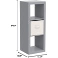 Bookshelf Square Storage 4Cube Organizer (Weathered) (White, 4