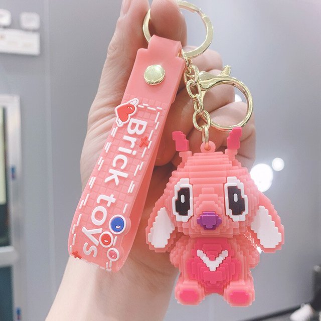LLavero de dibujos animados de Lilo & Stitch para chica, llavero de muñeca de epoxi de Stitch Kawaii, bolso de moda, adorno bonito, llavero de regalo para chica Fivean unisex