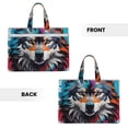 thumbnail image 2 of Kdxio Tie-Dye Wolf Head File Tote Document Bag Business Briefcase Bag Document Organizer Tote Briefcase for Letter A4 Files Business Teacher Office Bag, 2 of 8