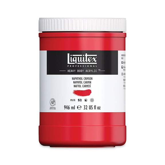 Liquitex Heavy Body Artist Acrylics - Naphthol Crimson, 32 oz Jar