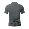 thumbnail image 6 of safuny Men's Slim Basic Shirts Lined Pullover Activewear Casual Workout Summer Relaxed Trendy Solid Color Tops Short Sleeve Quarter Zipper Lapel Tees Dark Gray M, 6 of 6