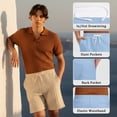 thumbnail image 6 of FEDTOSING Mens Textured Shorts 7" Casual Elastic Waist Drawstring Beach Summer Stretch Short with Pockets, 6 of 7