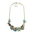 thumbnail image 2 of Eosunjian Exaggerated Women Necklace Ocean Theme Starfish Coral Shell Faux Pearl Rhinestone Decor Adjustable Length Lady Vacation Beach Neck Jewelry Blue, 2 of 10