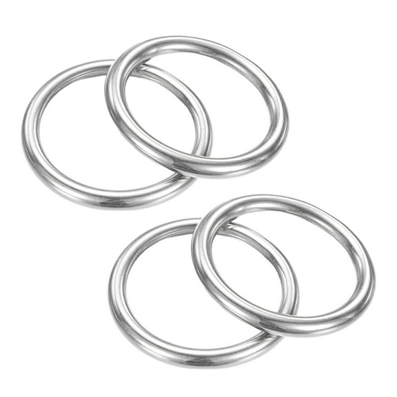 Uxcell 1.57 Inch Dia Metal O Rings [4Pcs] - 316 Stainless Steel 0.23 Inch THK Multi-Purpose Welded Round Rings Use for Crafts