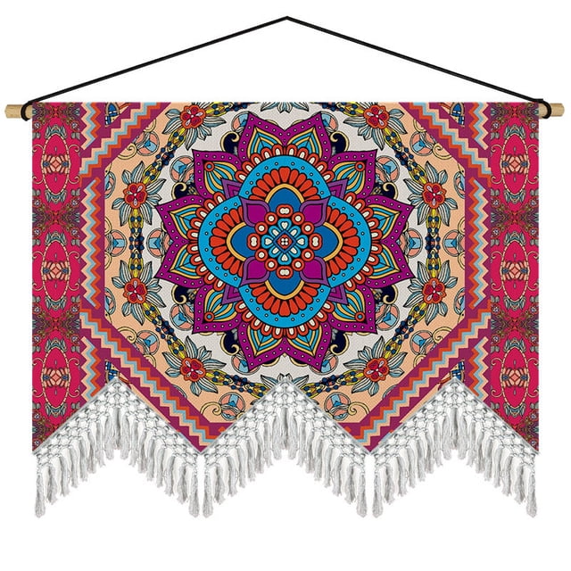 Tapiz con diseño de mandala para pared, diseño estético, 65 x 45 cm, microtela