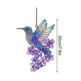 thumbnail image 3 of Stained Glass Hummingbird Suncatcher, Ruroz 8 inch Stained Glass Window Hanging Yard Décor with Flowers, Sun Catcher for Home Decor, Garden, Patio Bird Window Art Gift for Nature and Bird Lovers, 3 of 7