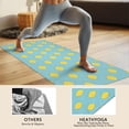 thumbnail image 4 of Yellow Lemon Fruit Shapes LightBlue Pattern Hot Yoga Mat Towel Non Slip for Hot Yoga - Quick-Drying Yoga Mat Cover with 4 Corner Pockets with Travel Bag - Hot Yoga Towel Non Slip 70"x26", 4 of 6