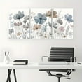 thumbnail image 6 of 3-Piece Set of Holiday Decorative Canvas Wall Art Floral Pattern Wall Decoration Indigo Brown Frameless Framed Living Room Bedroom Hanging Painting, Frameless Canvas Painting, 6 of 9