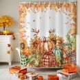 thumbnail image 3 of Shower Curtains for Bathroom-72"x72",Fall Sunflowers Thanksgiving Pumpkin Waterproof Bath Curtain Grommet Shower Curtain Set with Hooks, 3 of 6