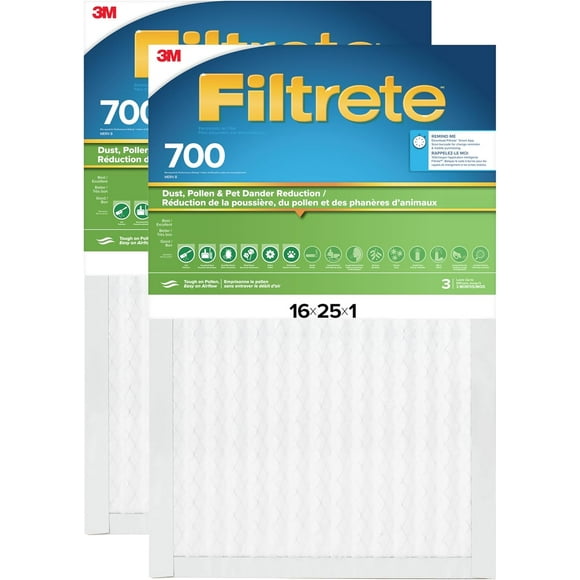shiyou-16x25x1 AC Furnace Air Filter, MPR 700, MERV 8, Tough on Pollen, Easy on Airflow, 3-Month Pleated 1-Inch Electrostatic Air Cleaning Filter, 2-Pack (Actual Size 15.68 x 24.56 x 0.78 in)
