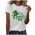 thumbnail image 2 of Xuyuer St. Patrick's Day Women Shamrock Clover Graphic Casual T-Shirt Short Sleeve Fashionable Tee Pullover Tops Shamrock Tee Round Neck T-Shirt Irish Tops, 2 of 5
