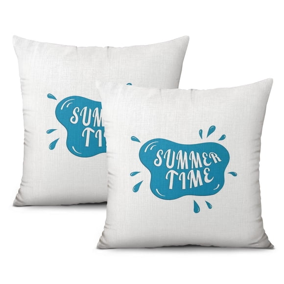 Spring Summer Sunflower Pillow Covers 18x18, Yellow Hello Sunshine Throw Pillow Case Cushions PillowCase for Farmhouse Decor, Couch, Bedroom, Decorative Square, Polyester Linen Pack of 2